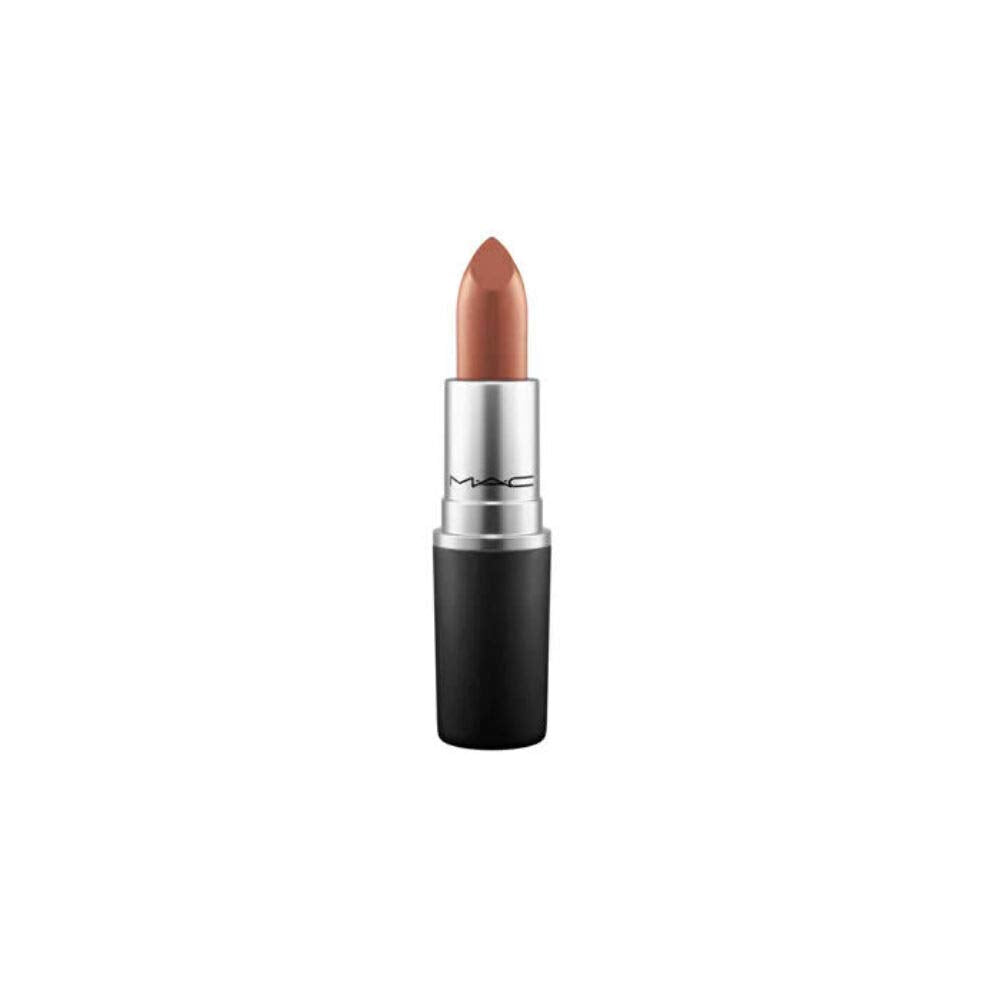 MAC Frost Lipstick O front view shows purplish red with golden pearl for a radiant lip look