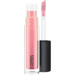 MAC Lipglass Nymphette swatch shows lasting color and smooth shine.