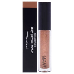 MAC Lipglass Oh Baby bottle and gloss delivering a high-shine finish