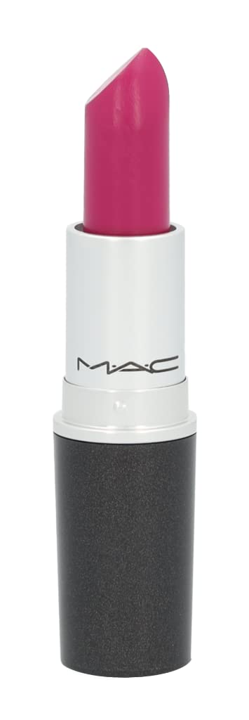 MAC Lipstick Retro Matte 705 Flat Out Fabulous swatch demonstrates vivid pink shade for bold outfits.