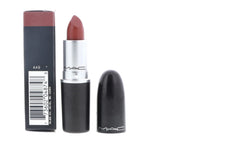 MAC Lipstick Taupe application swatch demonstrates matte finish with easy glide.