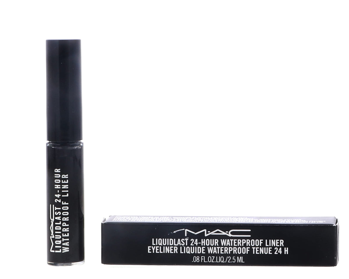 MAC Liquidlast Liner Point Black closeup shows dense pigment for precise lines.