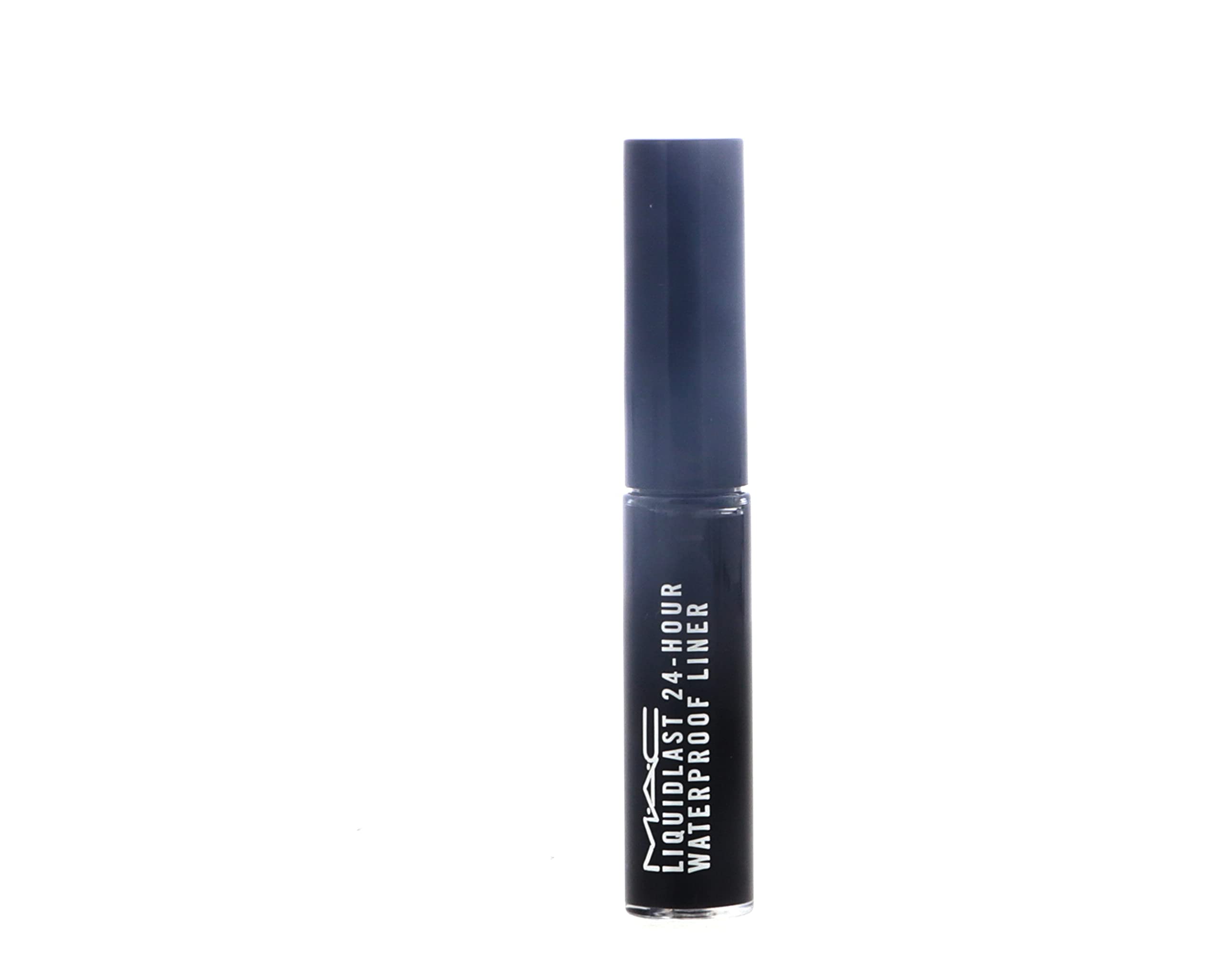 MAC Liquidlast Liner Point Black on eye demonstrates smudge-resistant definition for lasting drama.