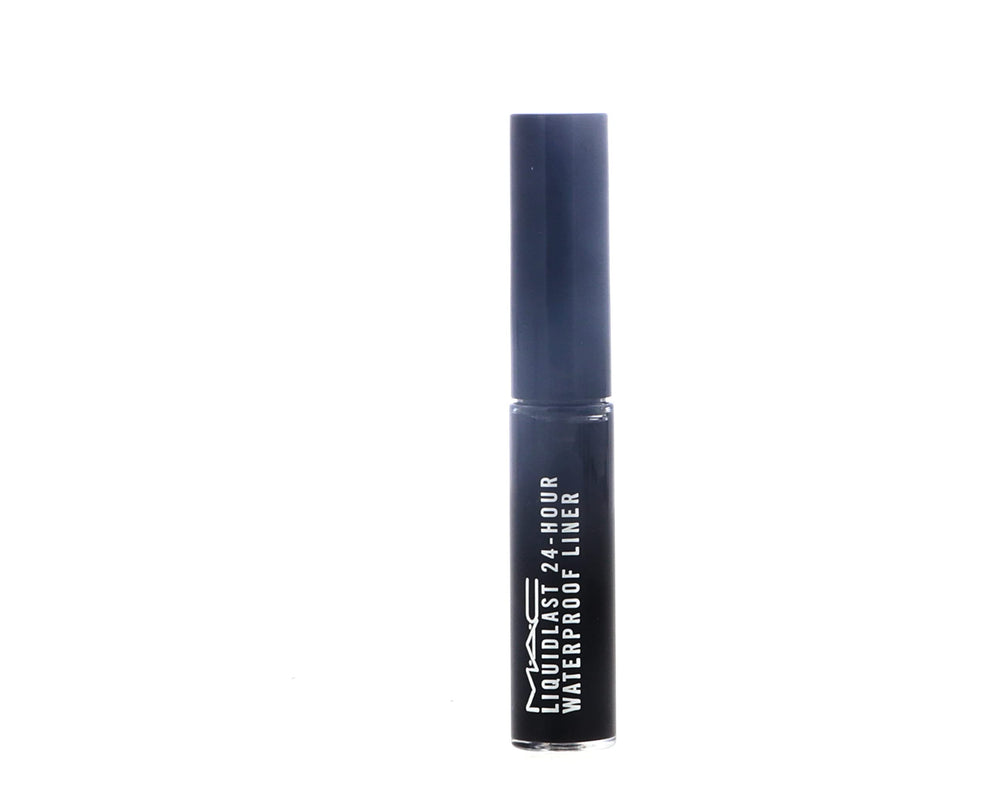 MAC Liquidlast Liner Point Black on eye demonstrates smudge-resistant definition for lasting drama.