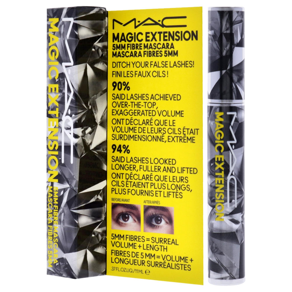 MAC Magic Extension before-after demonstrates false-lash-like volume with visible lift.