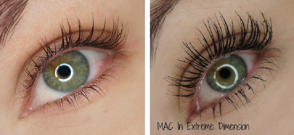 MAC Mascara Extreme Dimension 3D Black Lash full lashes look with strong definition