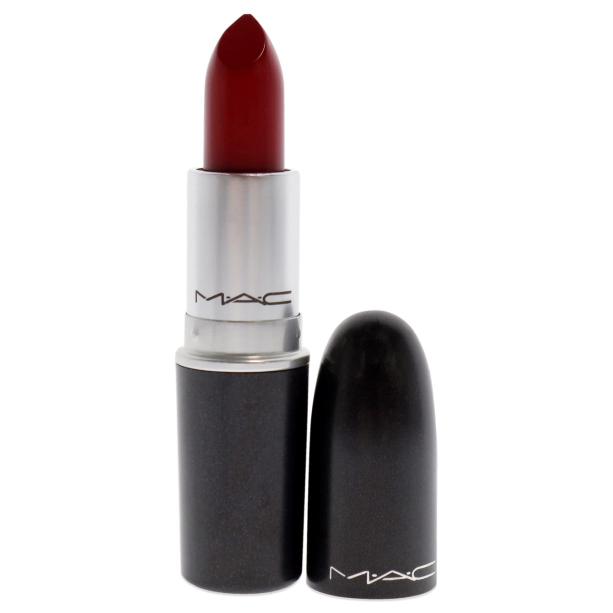 MAC Matte Lipstick 612 Russian Red packaging close-up highlighting sleek case