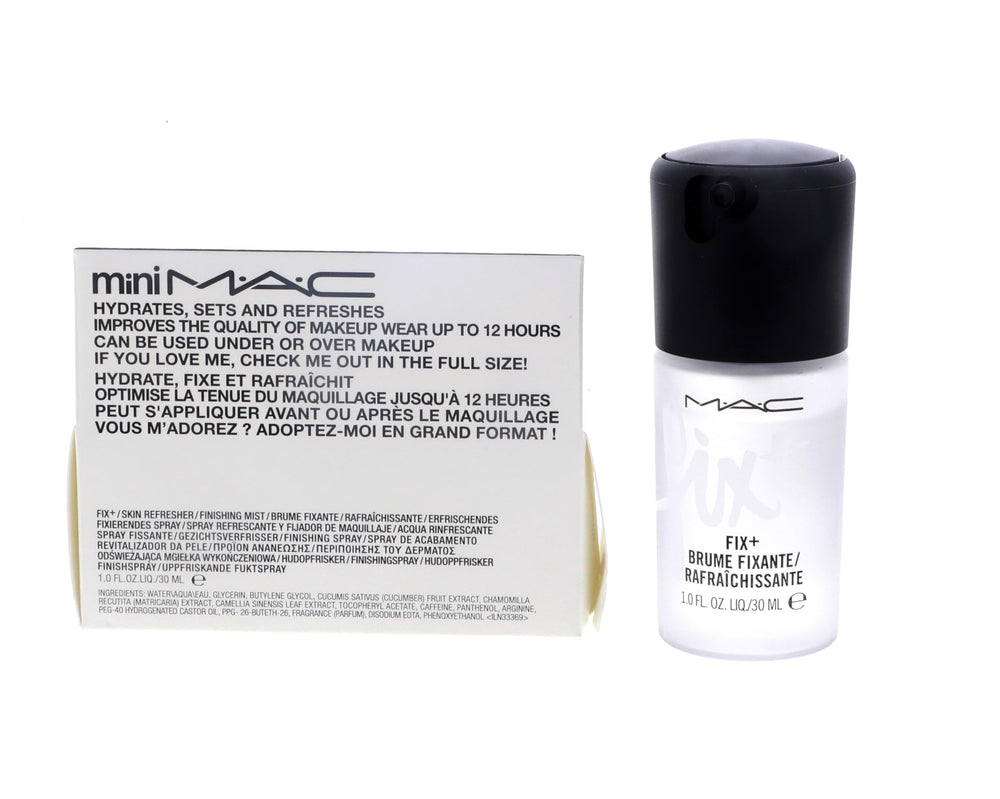 MAC Prep Plus Fix Plus mist mini on-the-go pack enables quick refresh and setting.
