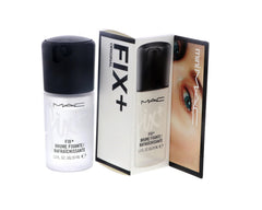 MAC Prep Plus Fix Plus mist mini face radiance after-application glow.