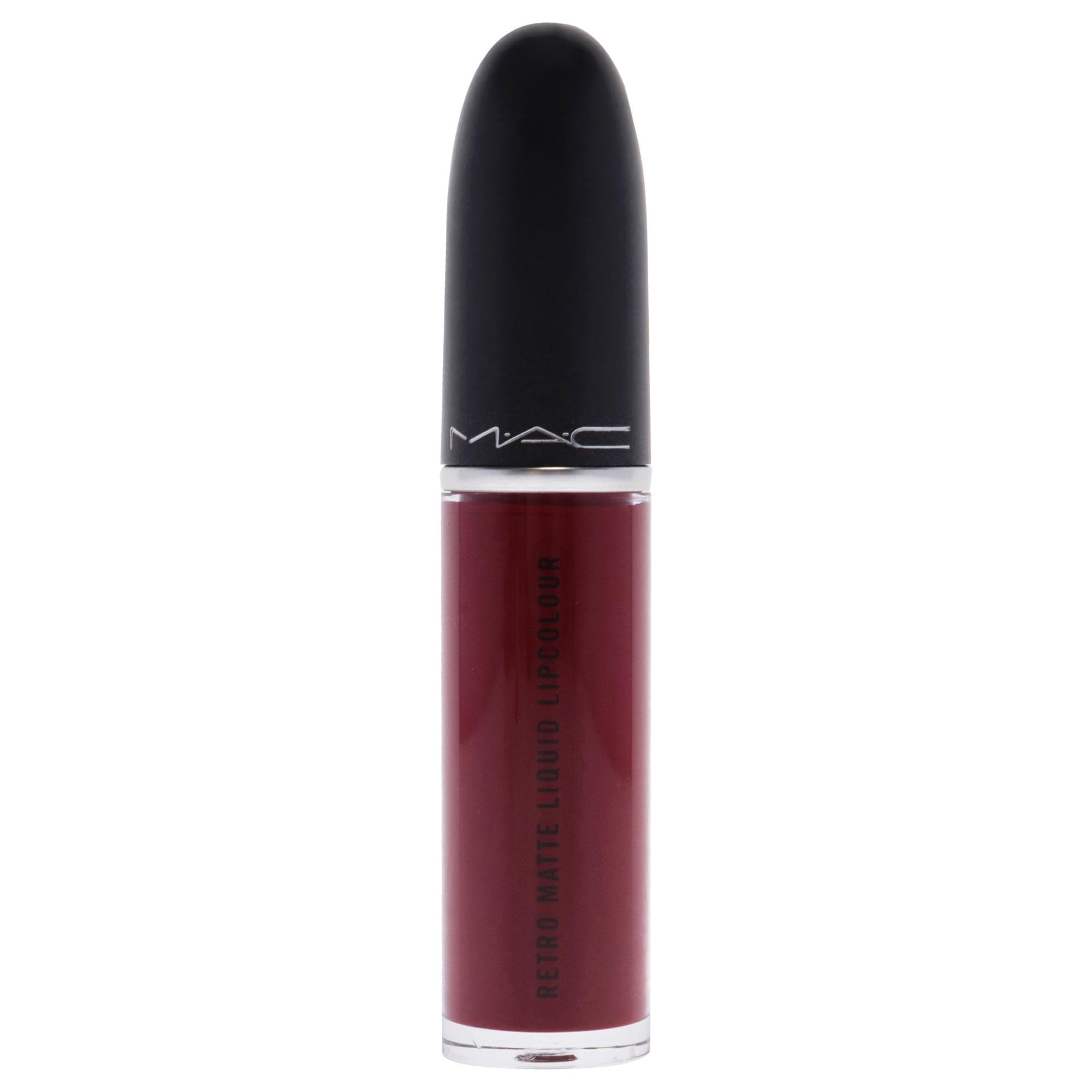 MAC Retro Matte Lip Colour Dance With Me swatches reveal rich cranberry red shade