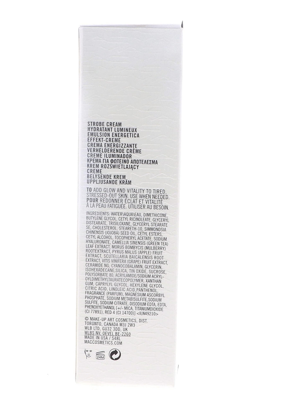 MAC Strobe Cream Pink Lite display with other MAC products