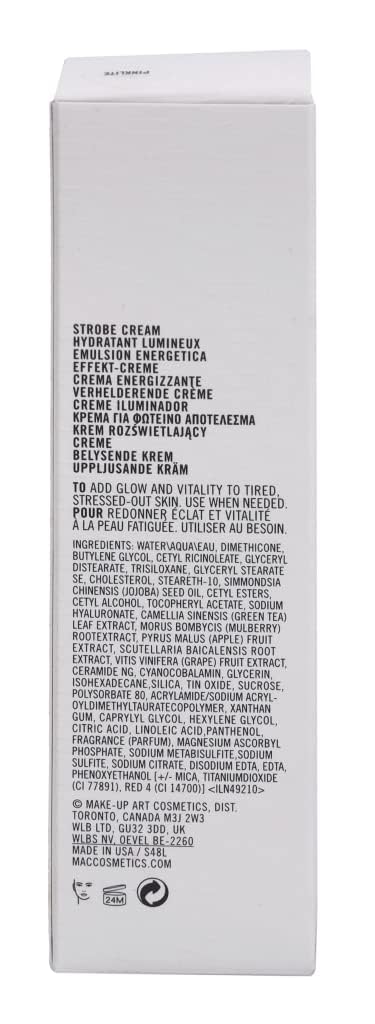 MAC Strobe Cream Pink Lite iridescent particles visible in formula