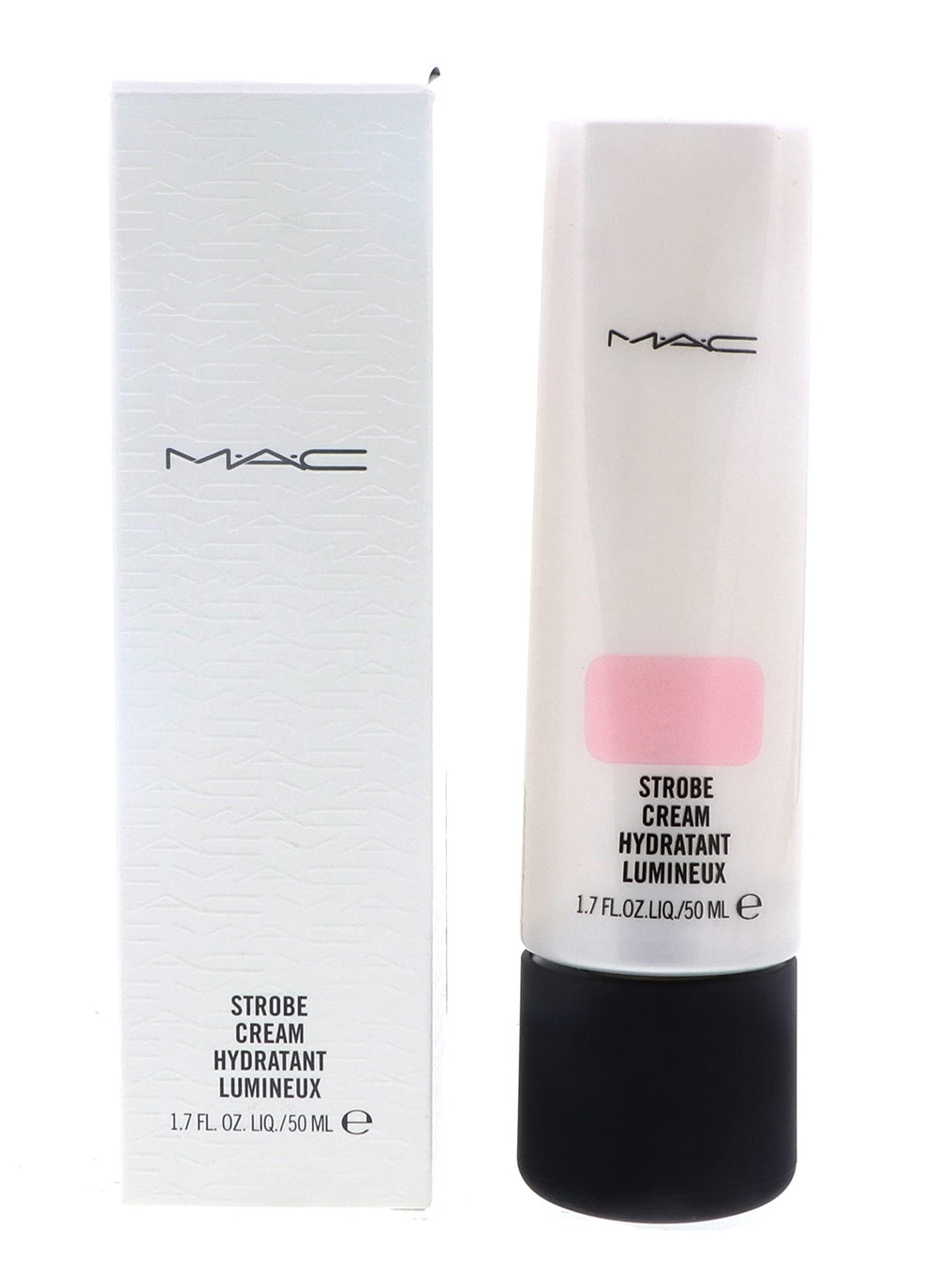 MAC Strobe Cream Pink Lite on face highlighting radiance and hydration