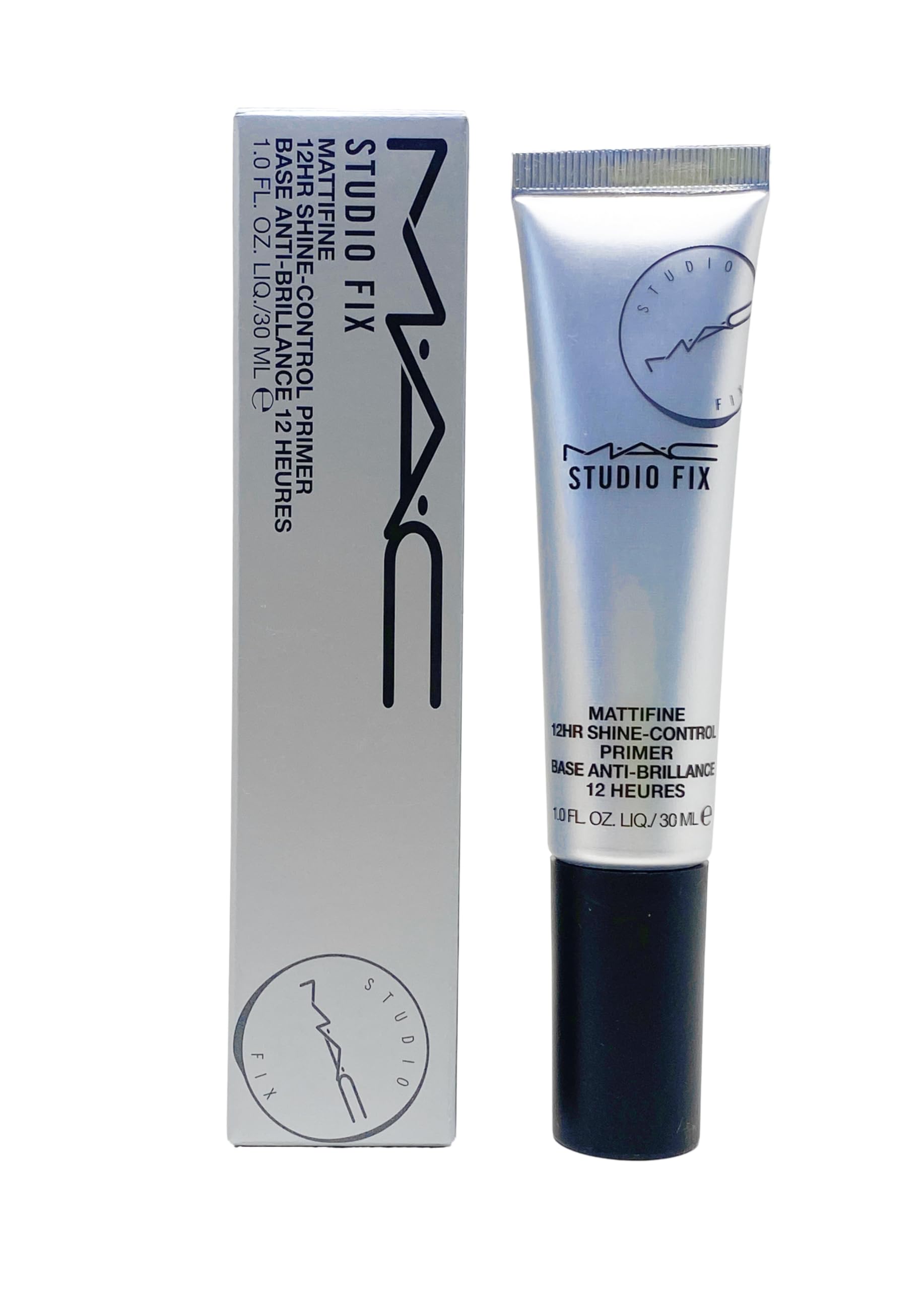 MAC Studio Fix Mattifine primer bottle emphasizes matte finish and oil control for lasting wear.
