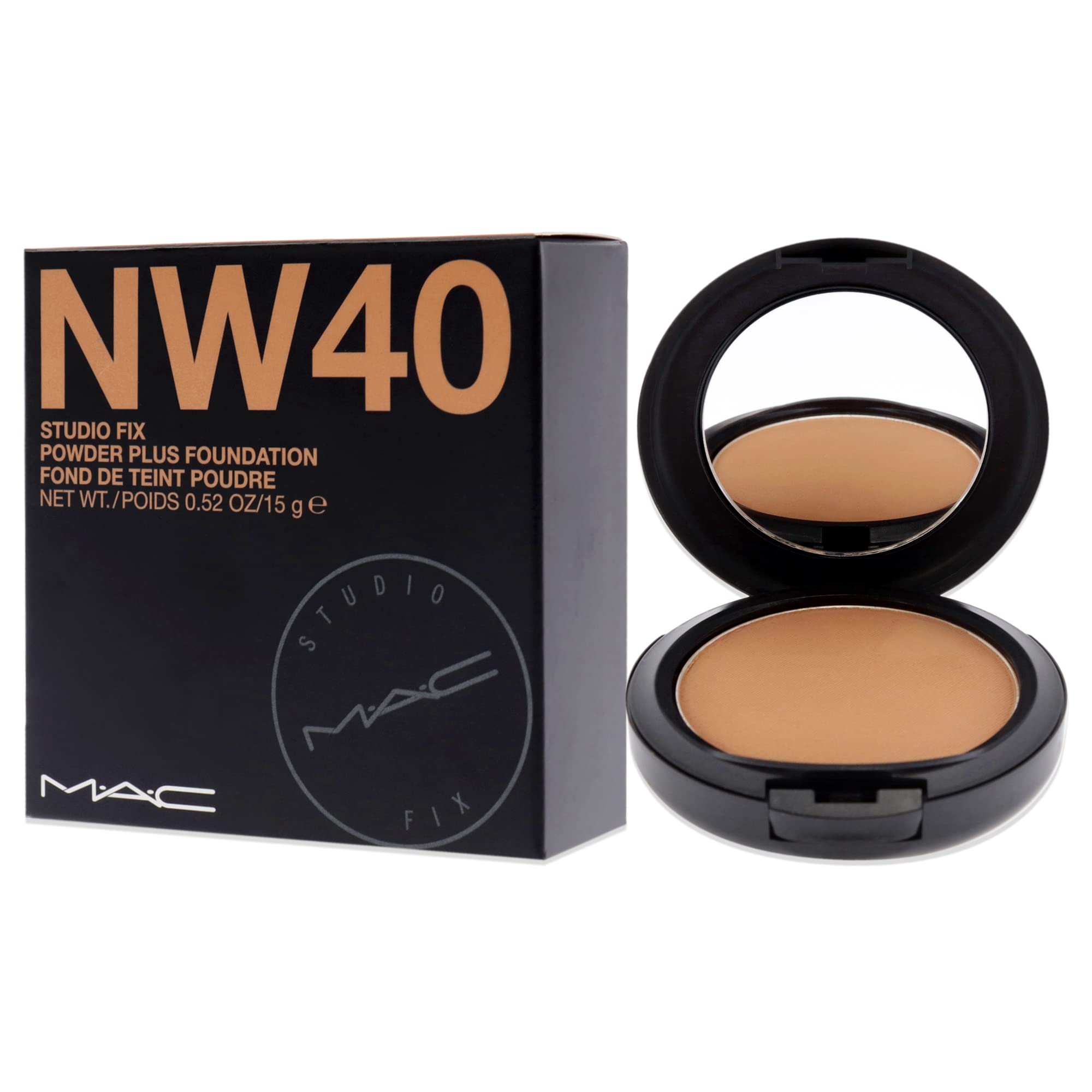 MAC Studio Fix NW40 on-the-go touch-up shows matte finish and humidity resistance