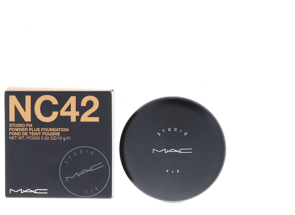 MAC Studio Fix Powder Plus Foundation NC42 natural coverage for a balanced everyday look.