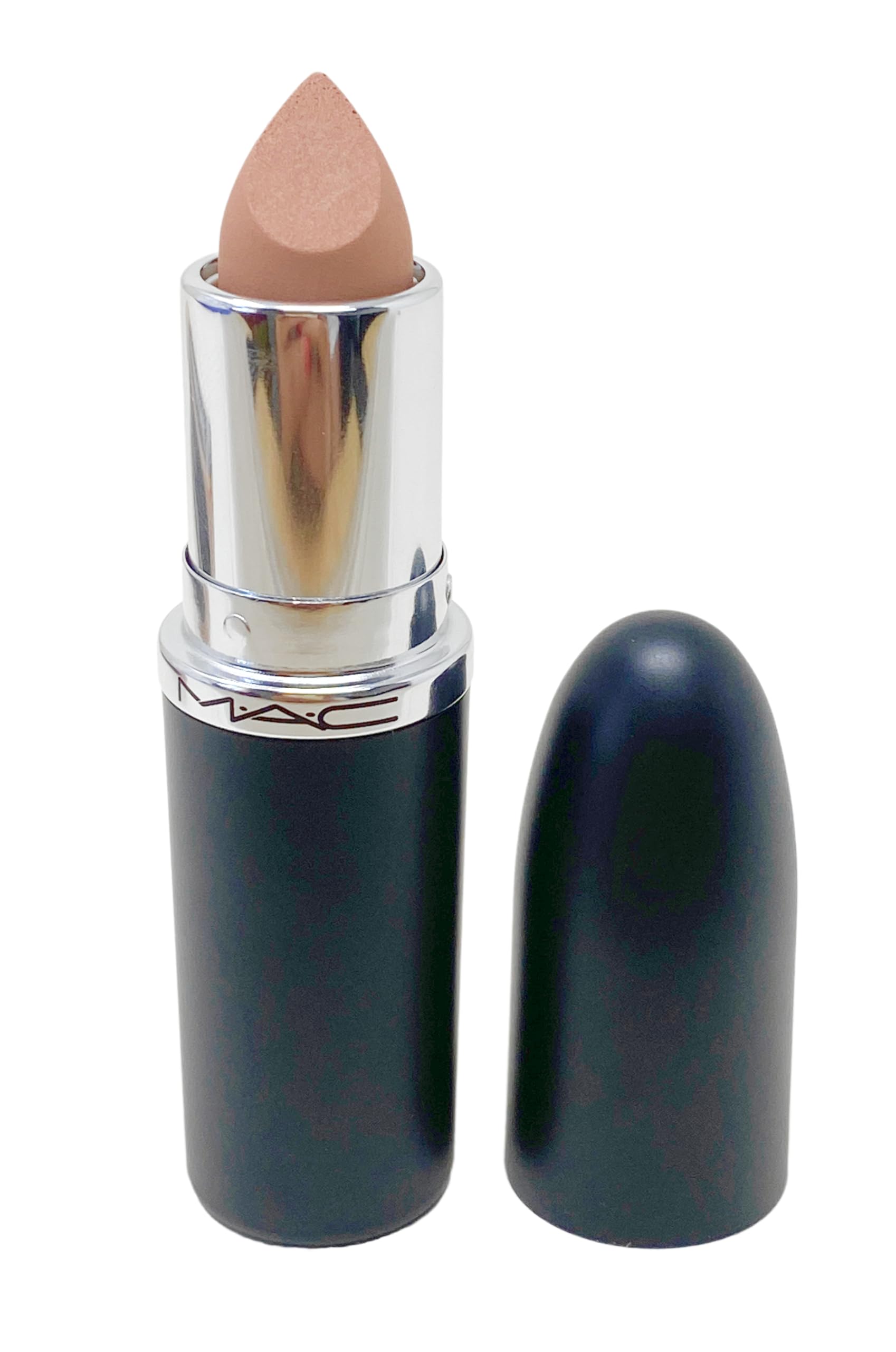 MAC Ximal Silky Matte Lipstick 624 Acting Natural on lips for long-wearing color and moisture