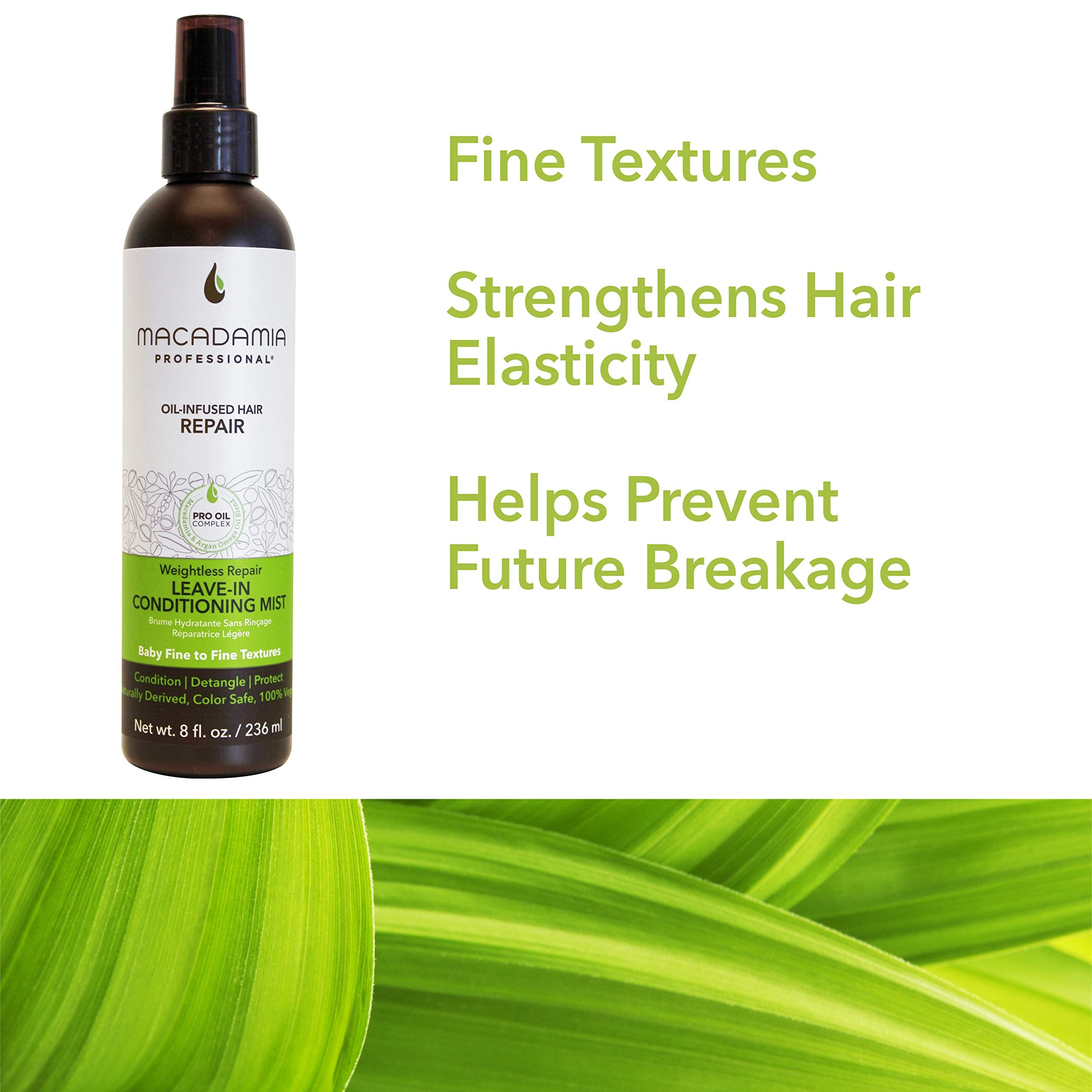 Macadamia Professional sulfate-free label signals clean formula for sensitive scalps
