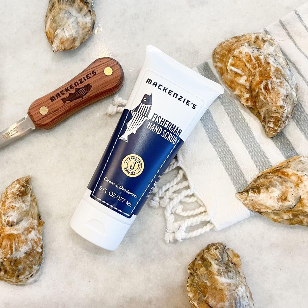 MACKENZIE'S Fisherman Hand Scrub on boat deck with maritime vibe.