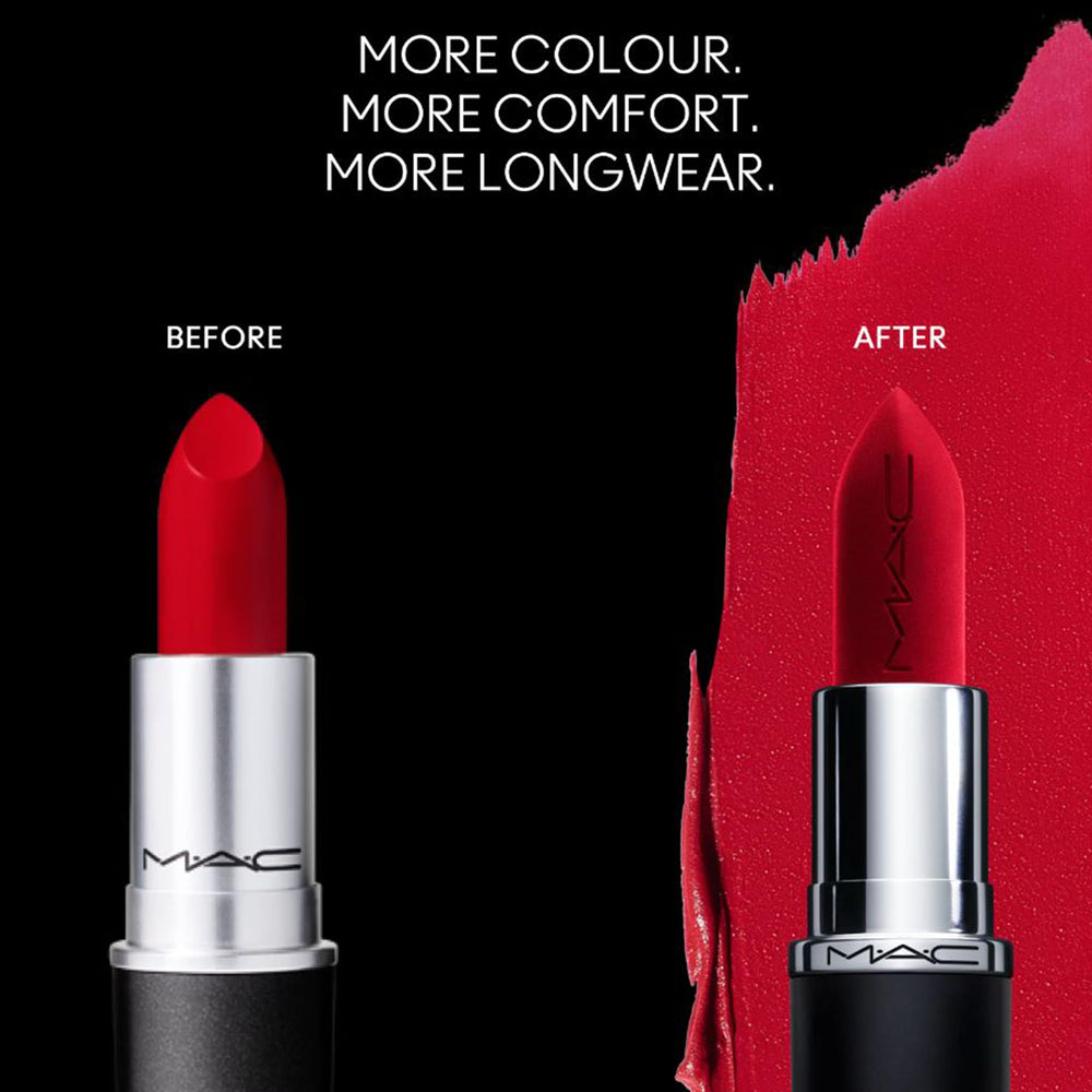 MAC Velvet Teddy packaging showcases brand heritage and compact lipstick design