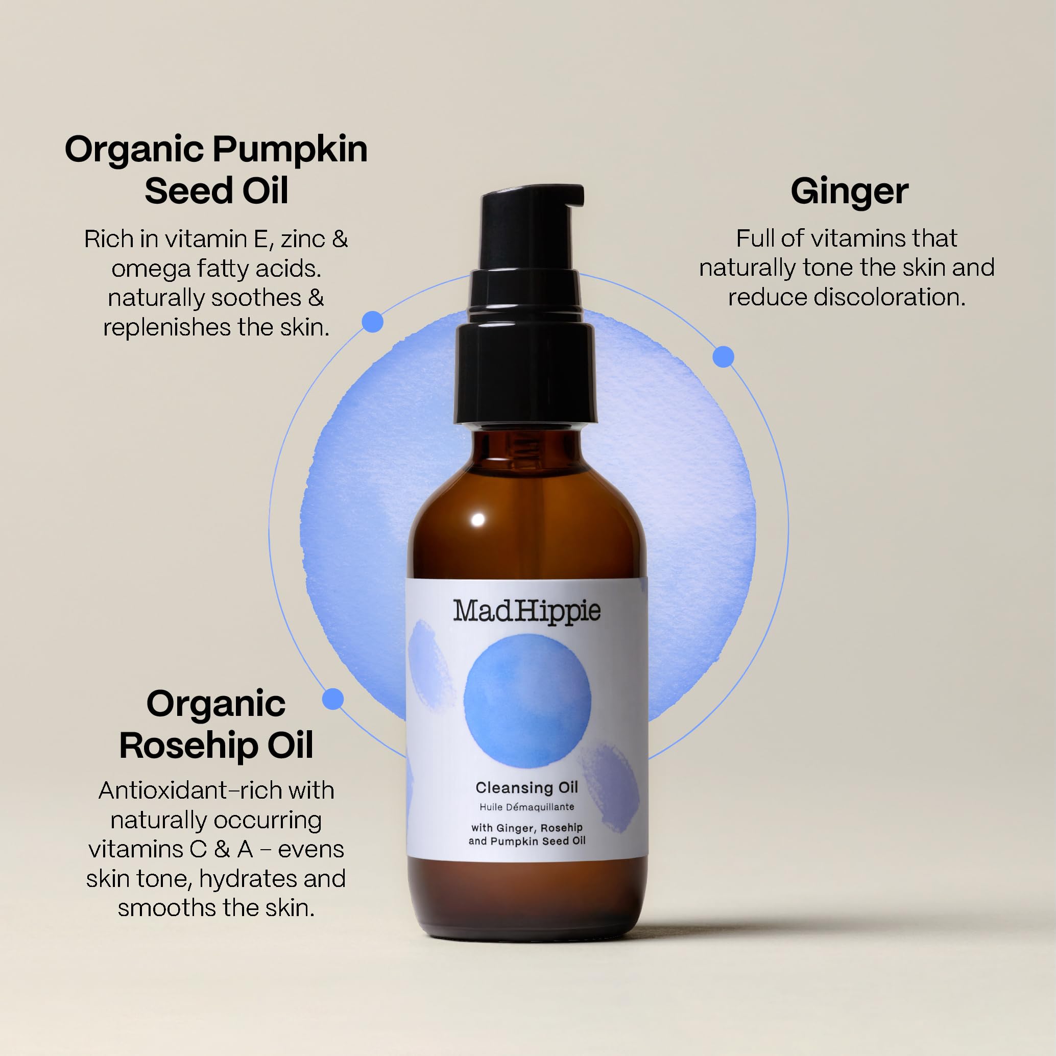 Mad Hippie cleansing oil after-use glow on skin reveals softness