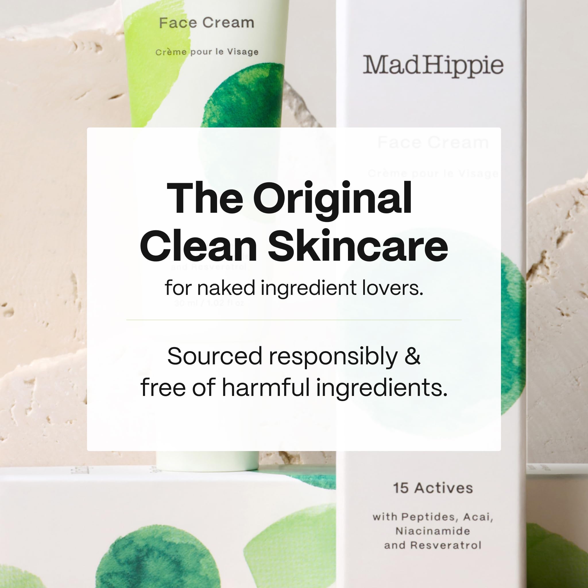 Mad Hippie Face Cream being massaged into clean skin after serum