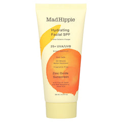 Mad Hippie Hydrating Facial SPF25 bottle front view, lightweight mineral sunscreen for daily wear.