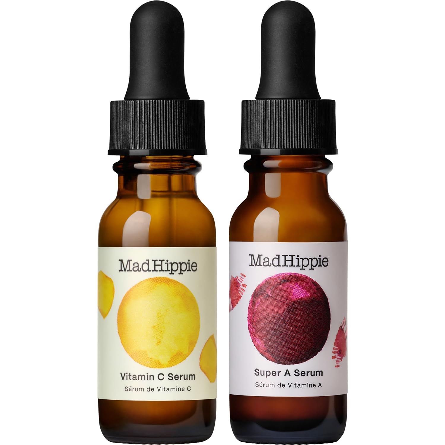 Mad Hippie Vitamin C serum bottle showcases brightening formula for morning use.