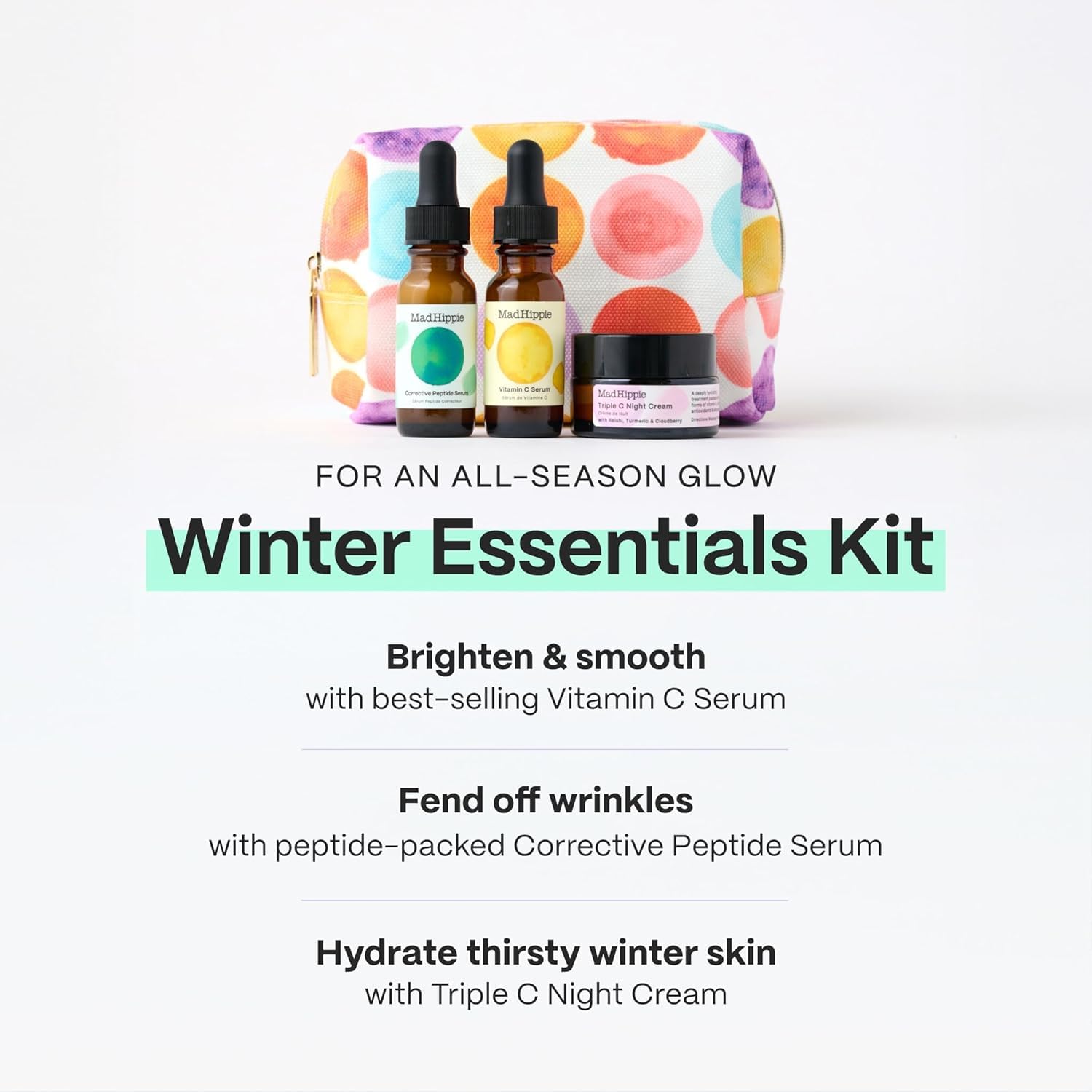 Mad Hippie Vitamin C Serum bottle brightens and hydrates skin.