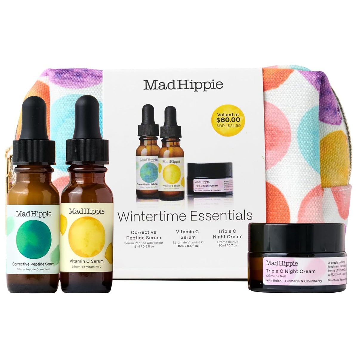 Mad Hippie Wintertime Essentials travel kit bag enables on-the-go glow.