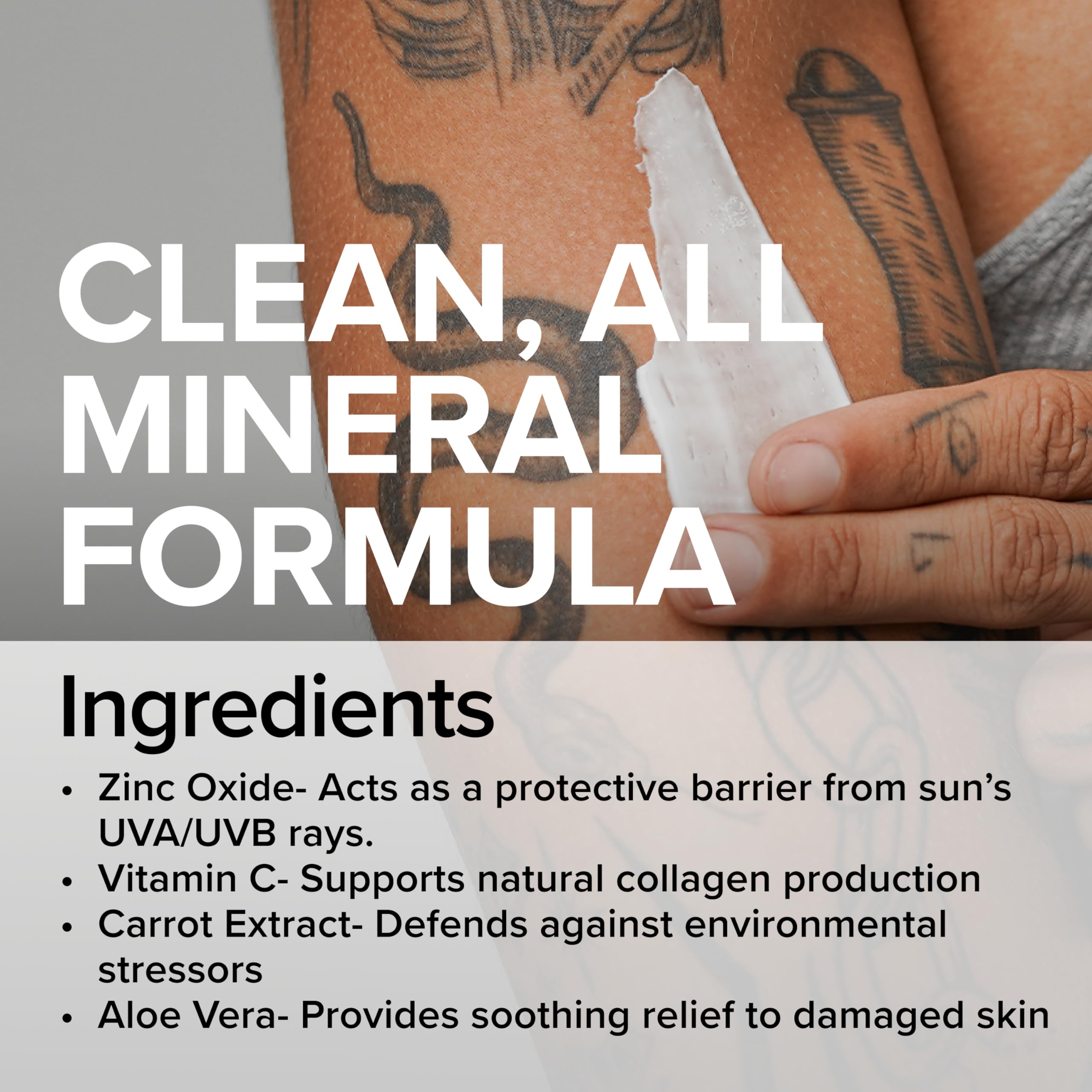 Mad Rabbit Defend Tattoo Sunscreen SPF30 graphic emphasizes protection for tattoos and skin