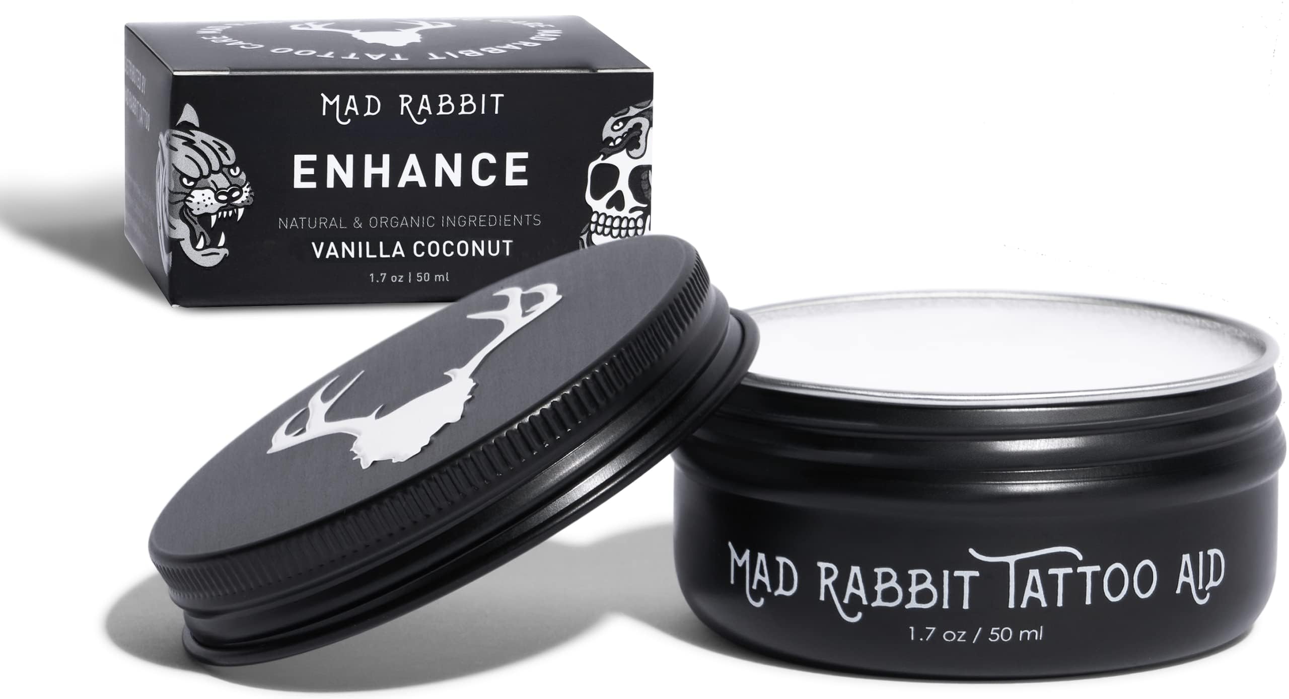 Mad Rabbit Enhance Balm being applied for deeper color and refreshed ink contrast