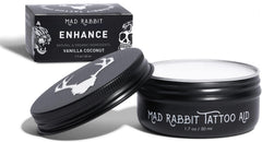 Mad Rabbit Enhance Balm being applied for deeper color and refreshed ink contrast