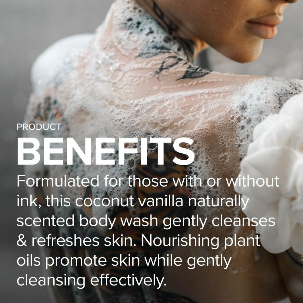 Mad Rabbit Refresh Body Wash splash emphasizes clean scent with coconut and vanilla undertones.