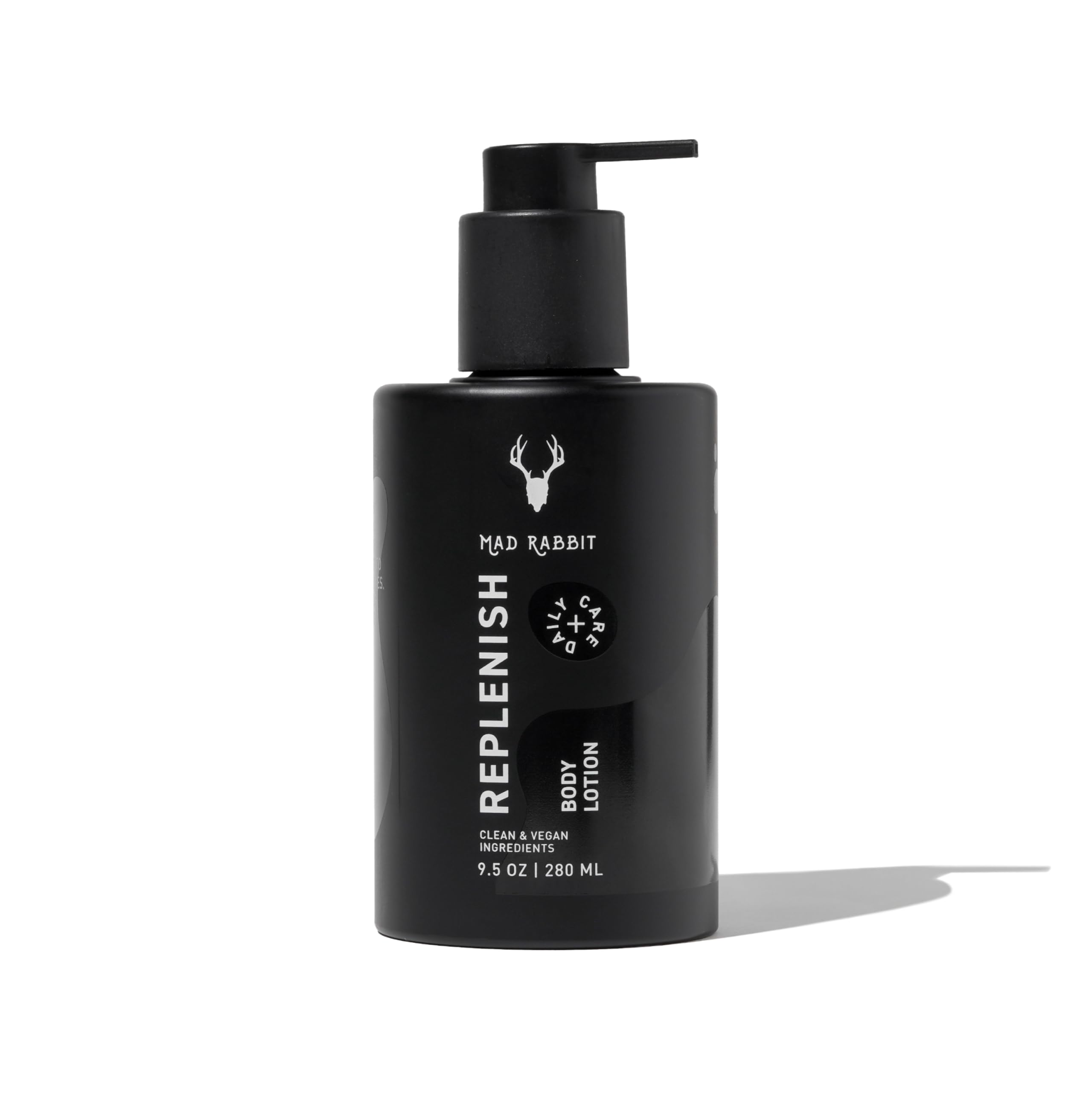 Mad Rabbit Replenish Lotion bottle showing clean design and easy use.