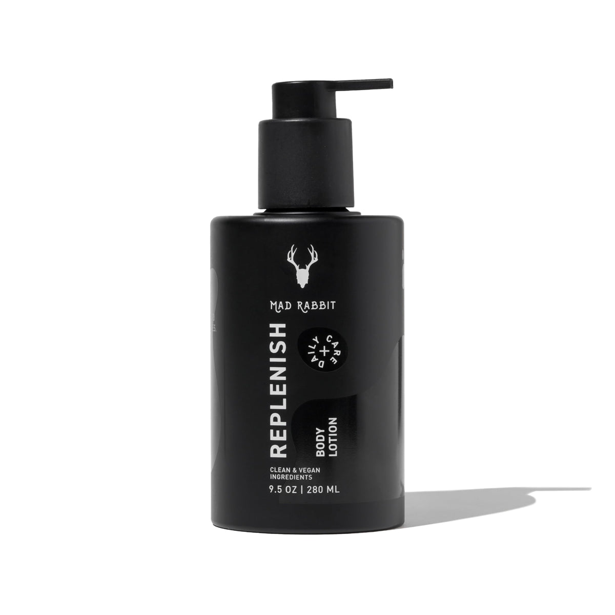 Mad Rabbit Replenish Lotion bottle showing clean design and easy use.