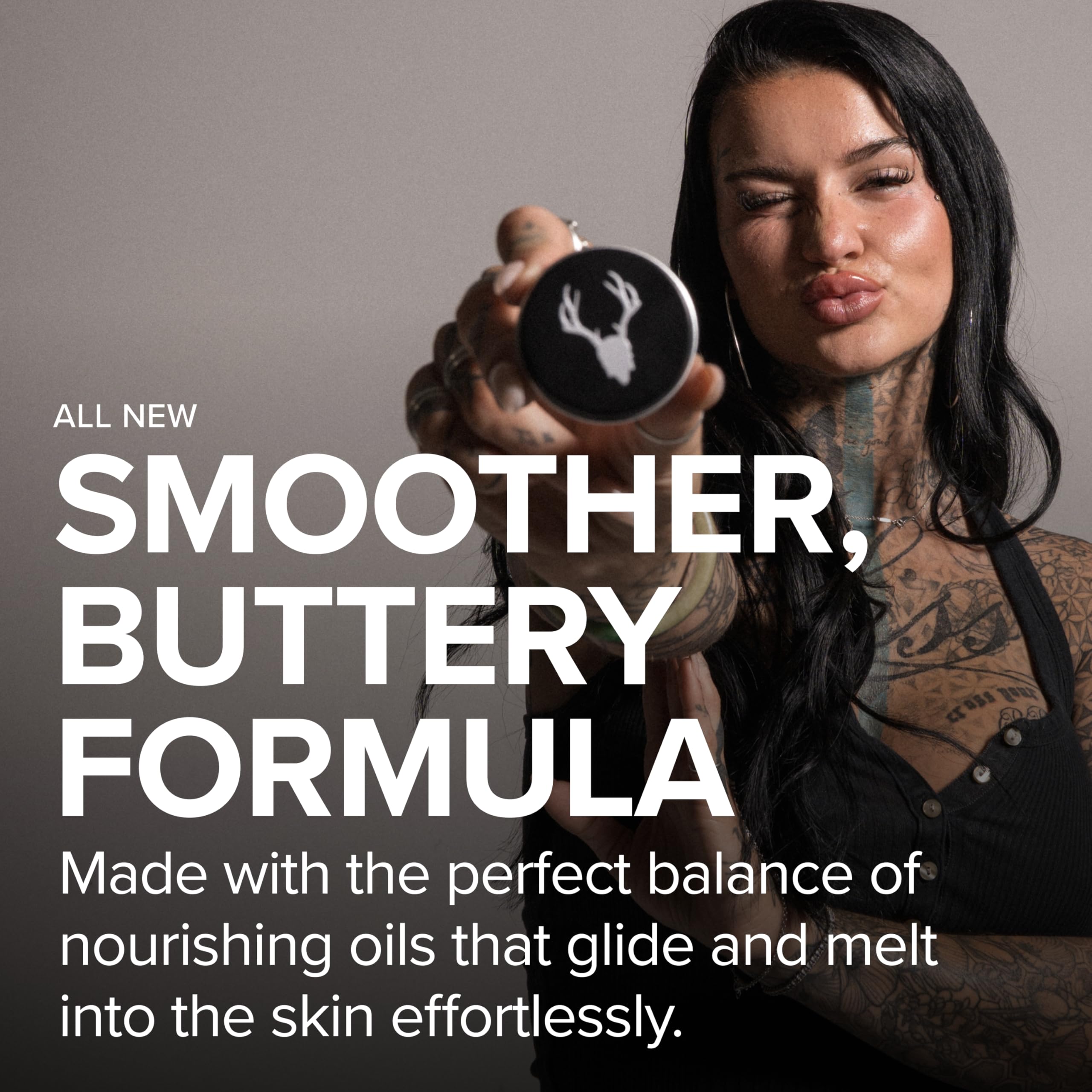 Mad Rabbit hydration scene shows moisturized skin around new tattoos.
