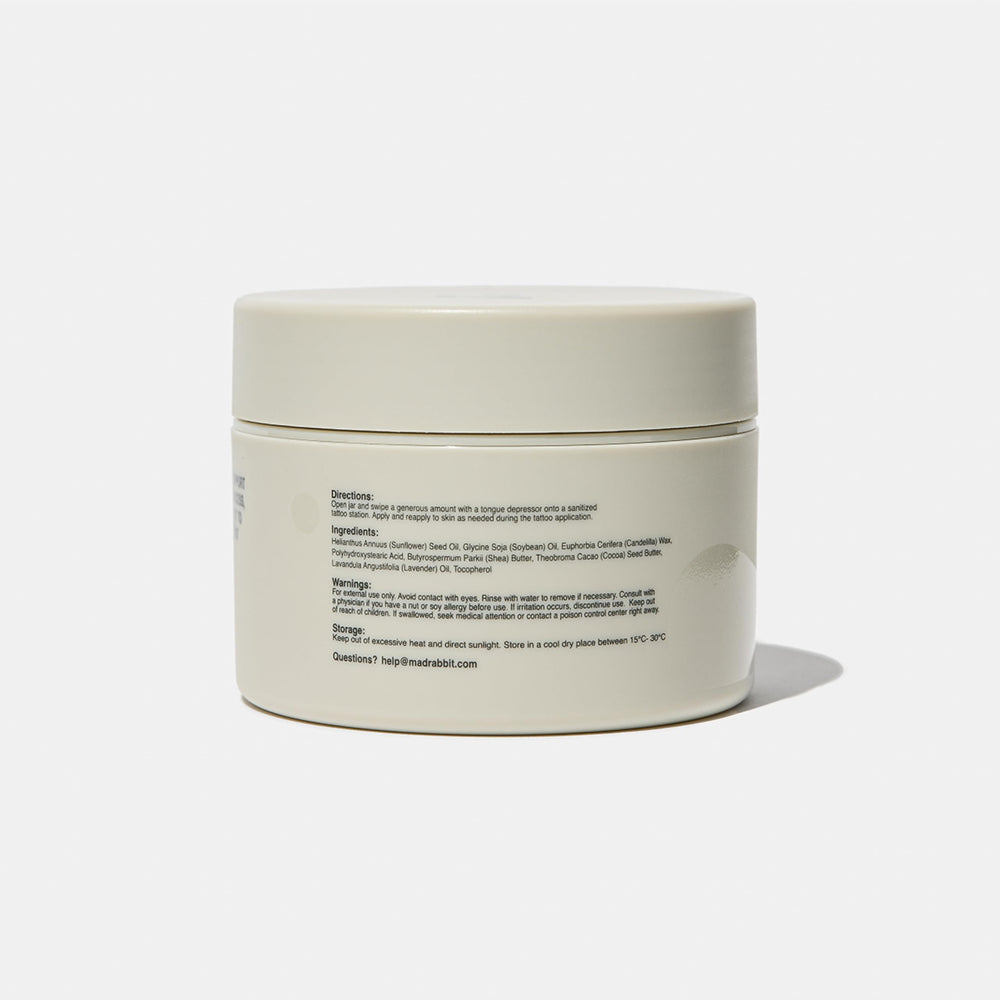 Mad Rabbit Tattoo Artist Glide before-aftercare routine supports post-tattoo healing routines.