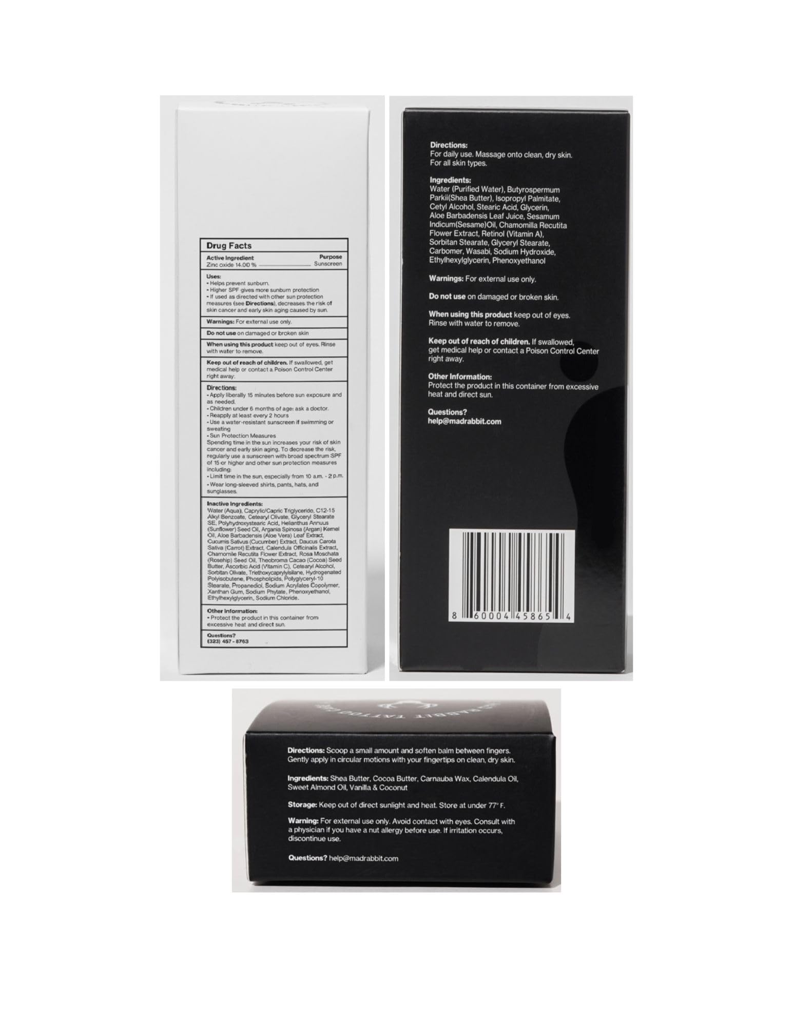 Mad Rabbit tattoo care favorites kit branding on box emphasizing premium protection