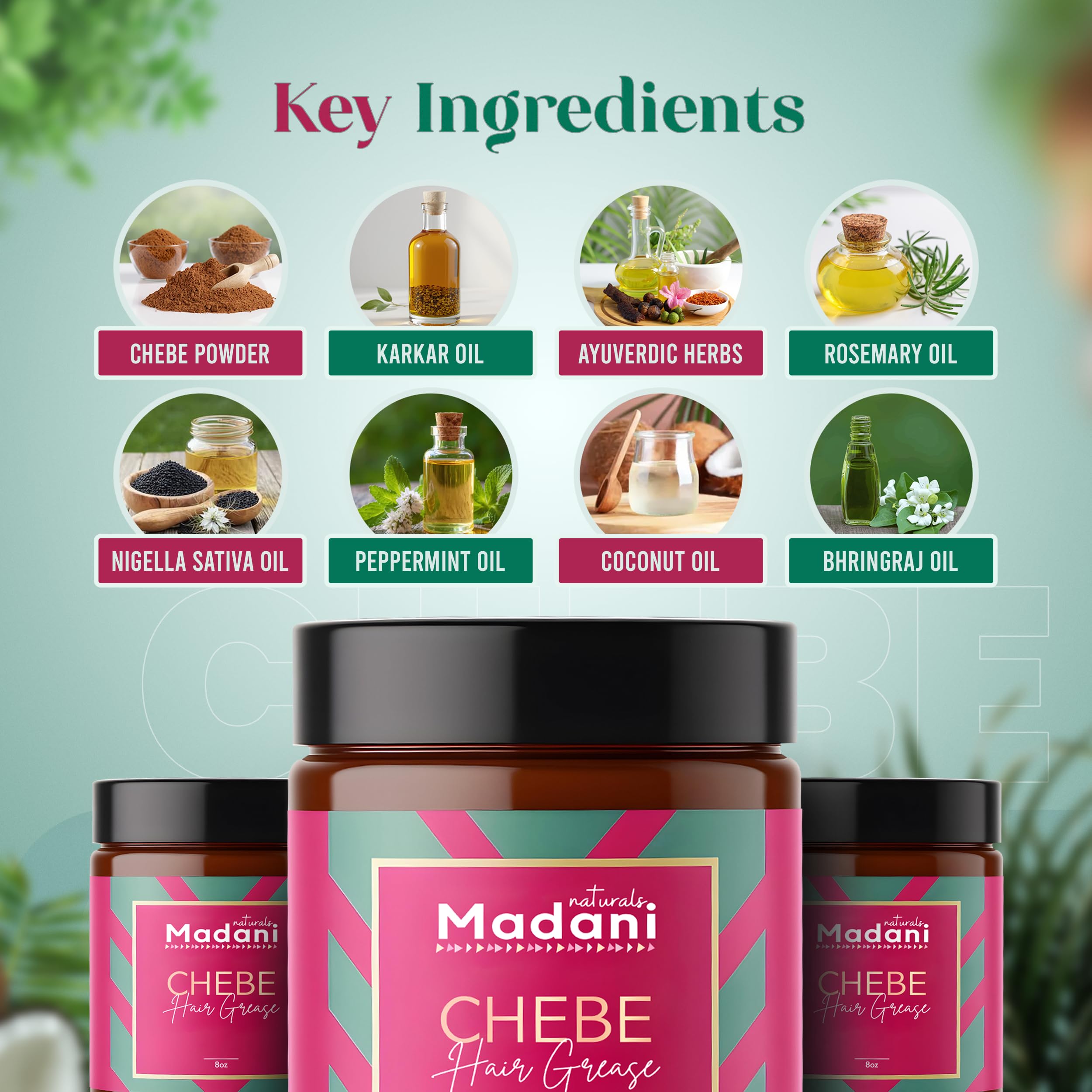Madani Naturals Rosemary Oil bottle — scalp vitality support for healthy-looking hair.