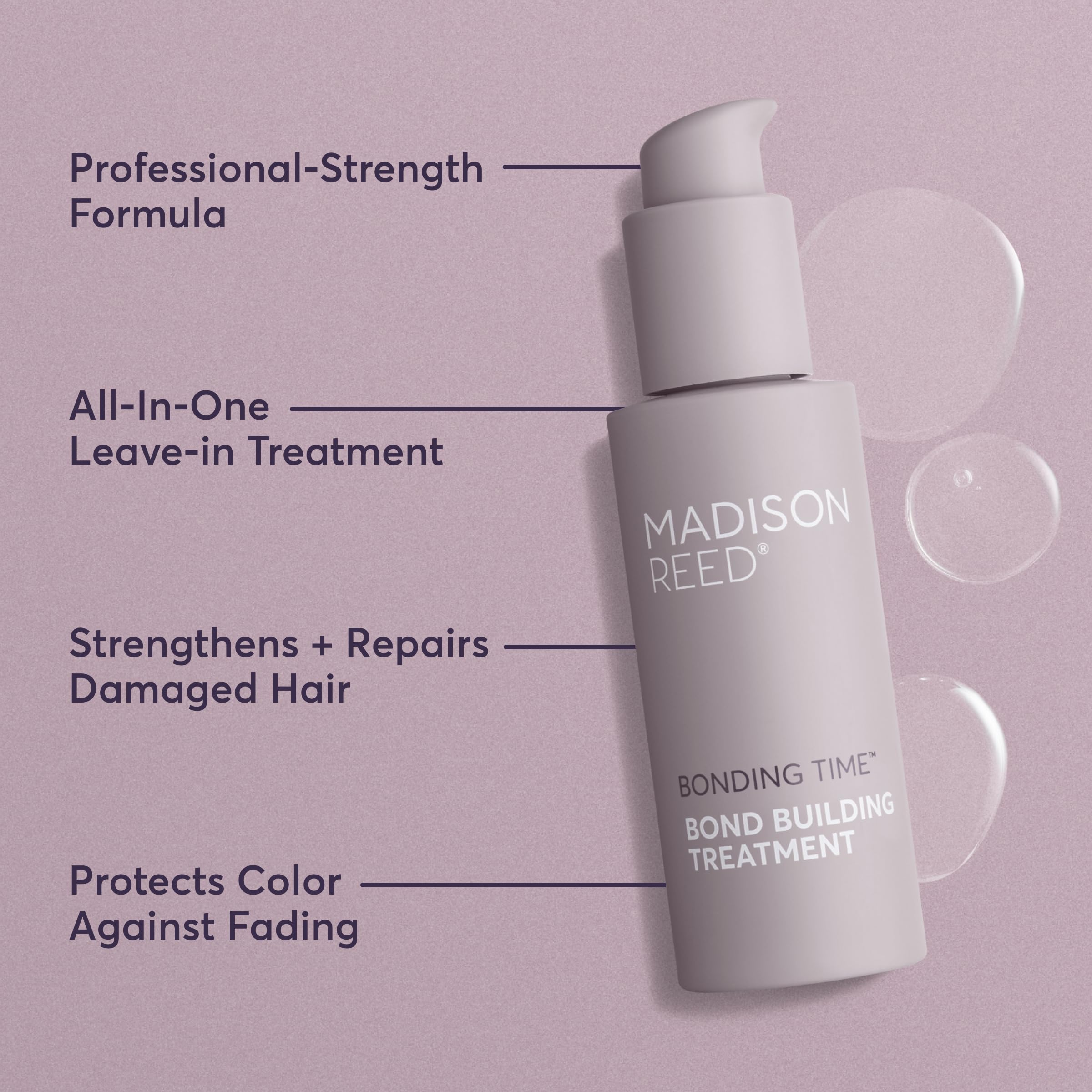 Madison Reed Bonding Time hair-application close-up demonstrates leave-in therapy repairing strands.