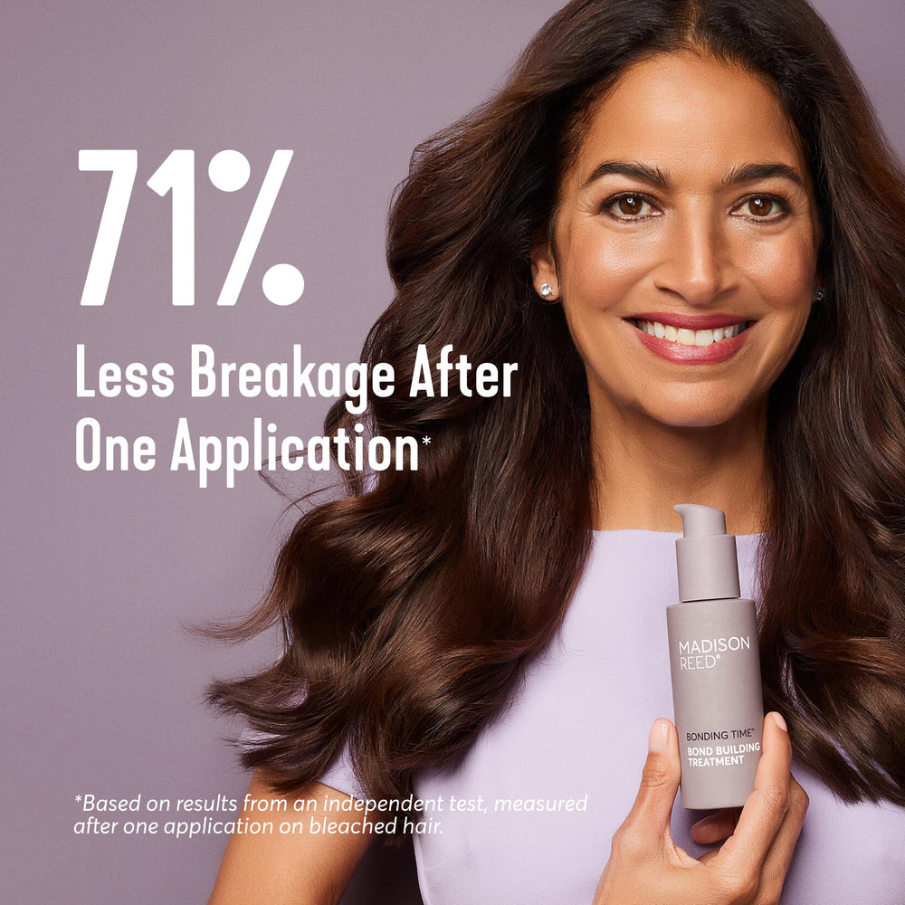 Bonding Time serum-dispense close-up illustrating easy application for damage repair.