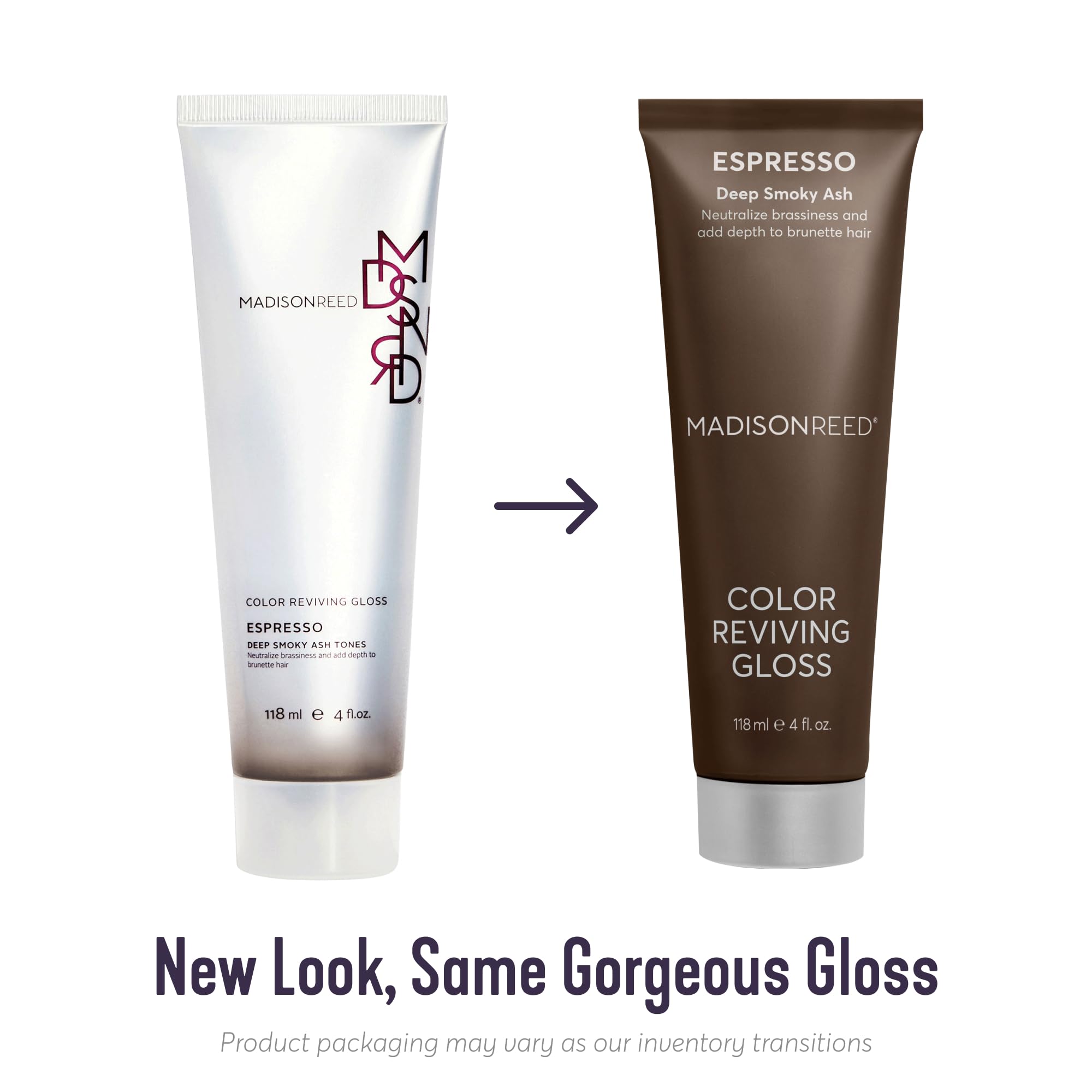 Madison Reed Color Reviving Gloss Espresso close-up shows glossy finish and tone correction.