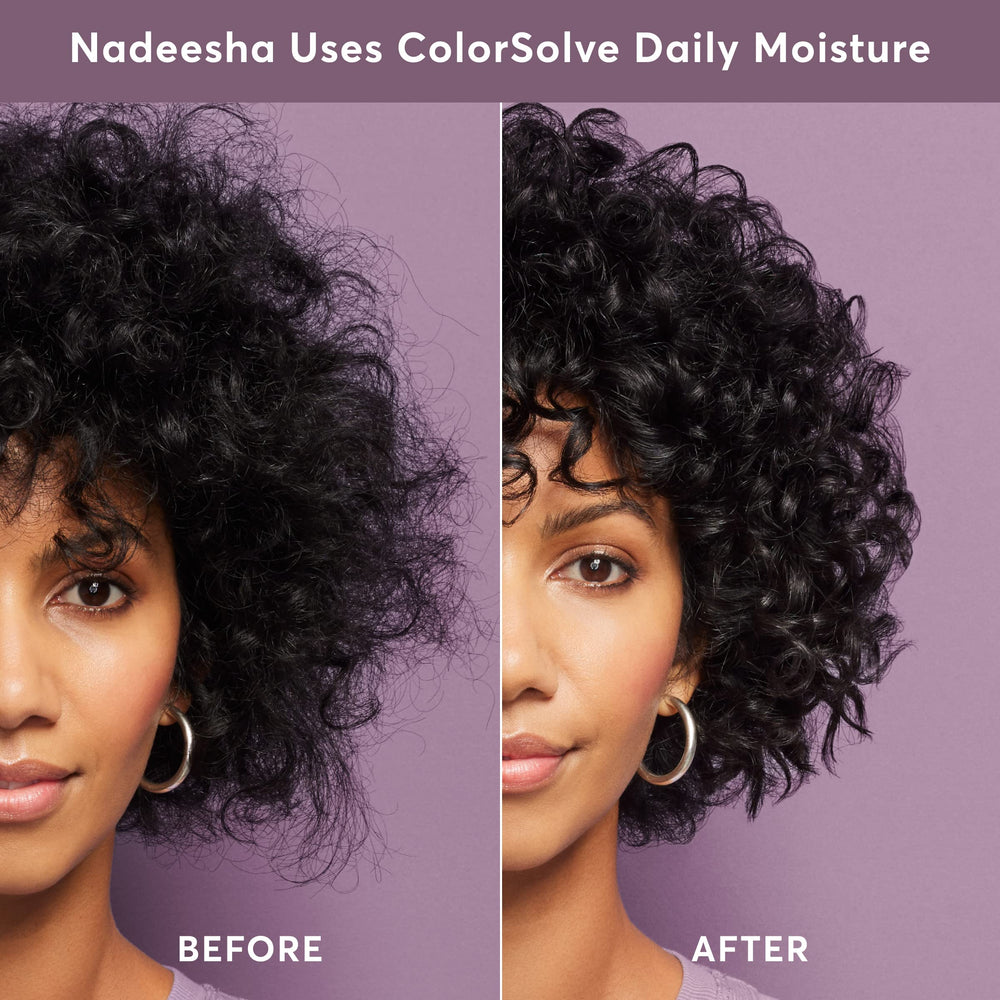 Madison Reed Daily Moisture Conditioner application on mid-lengths for detangling.