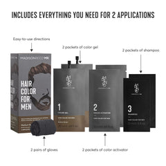 Madison Reed Mr. Hair Color for Men 15-minute process showing quick transformation.