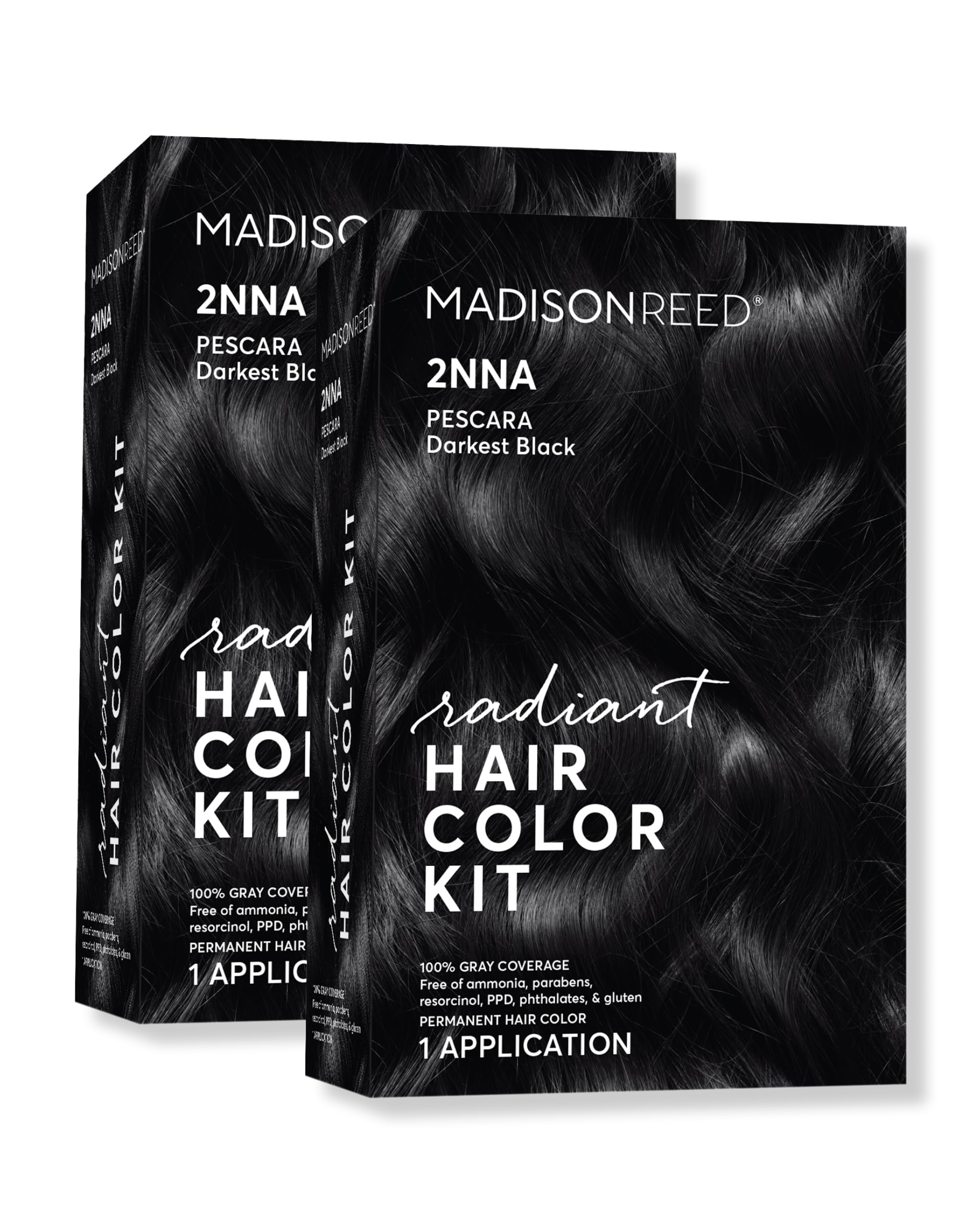 Madison Reed Pescara Black color kit packaging showing shade for gray coverage