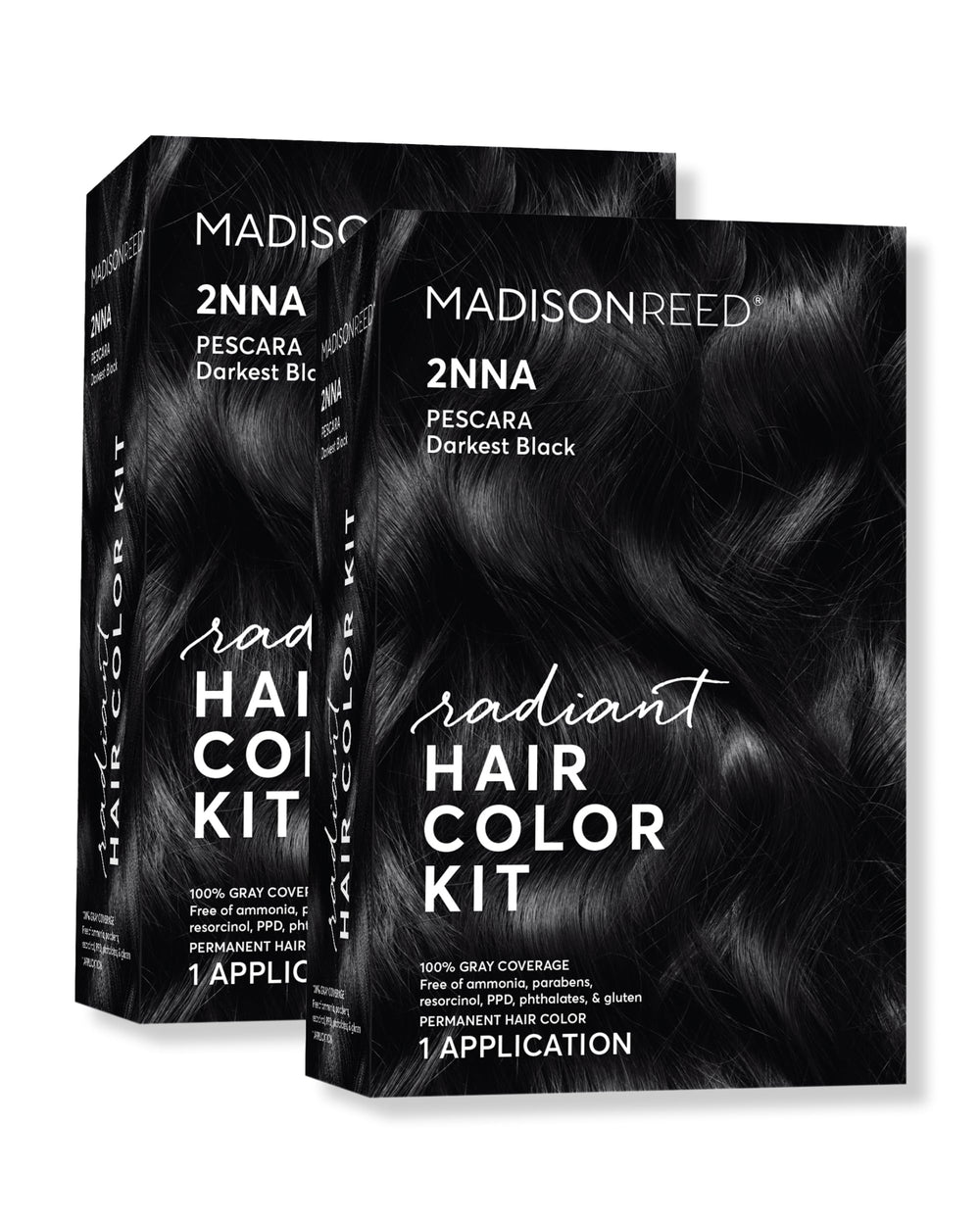 Madison Reed Pescara Black color kit packaging showing shade for gray coverage