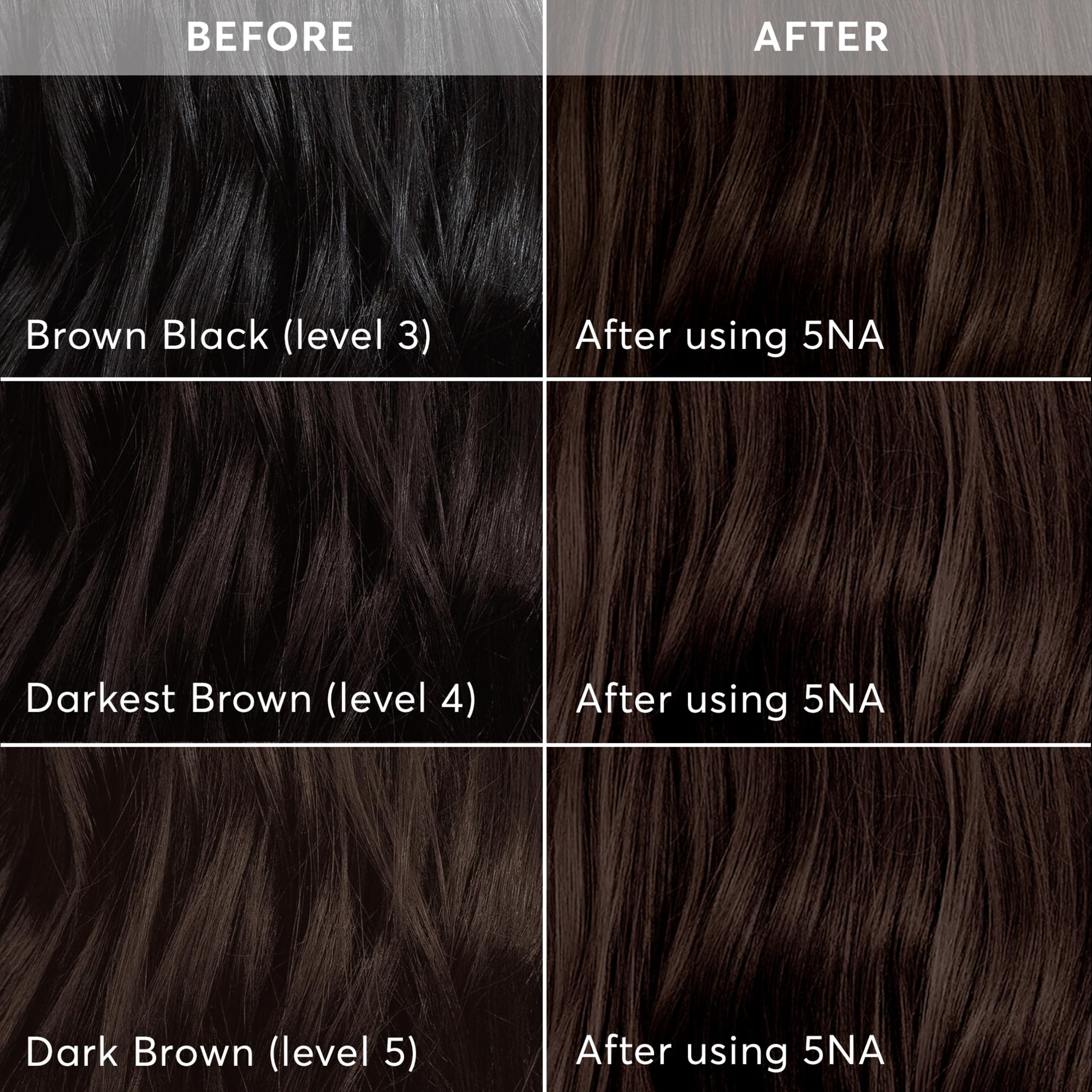 Madison Reed Radiant Color Kit 5NA swatches show the dark ash brown shade.