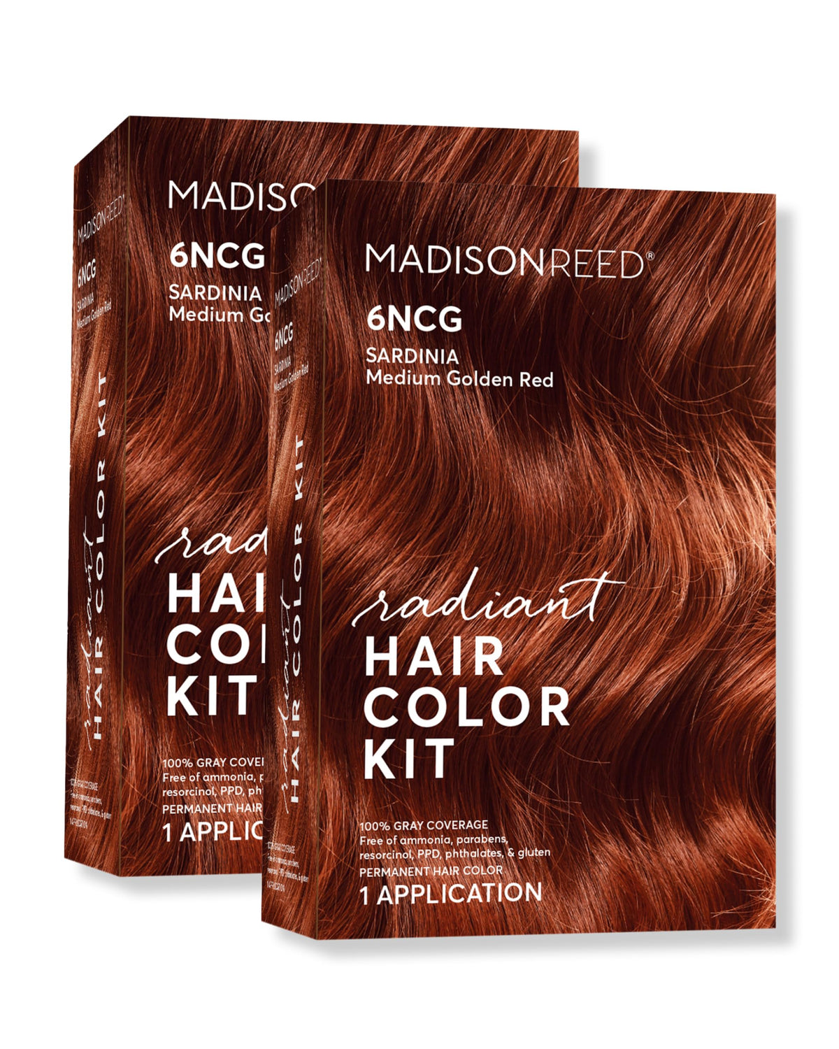Madison Reed Radiant Color Kit bottle front in Sardinia Red for vibrant gray coverage