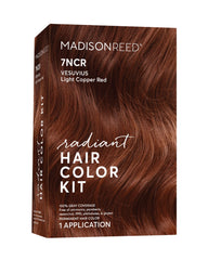 Madison Reed Radiant Color Kit box with light copper red swatch for long-lasting gray coverage